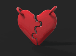 Puzzle Heart Necklace 3d model