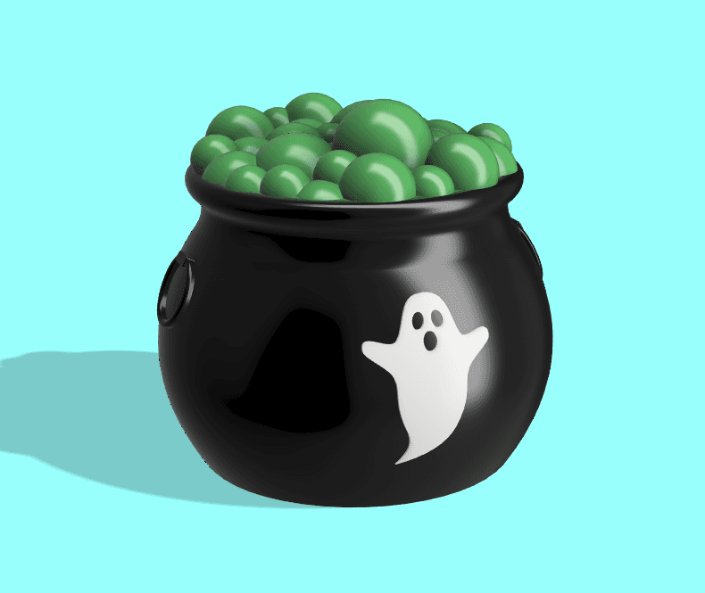 Ghost Cauldron (Bubbles Lid) 3d model