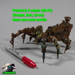 Articulated Steampunk Jumping Spider (also static .stl minature) 3d model