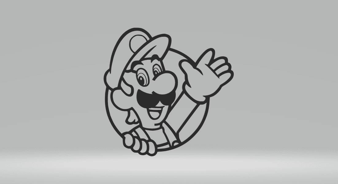 Luigi Super Mario Bros Game 2D- Art.stl 3d model