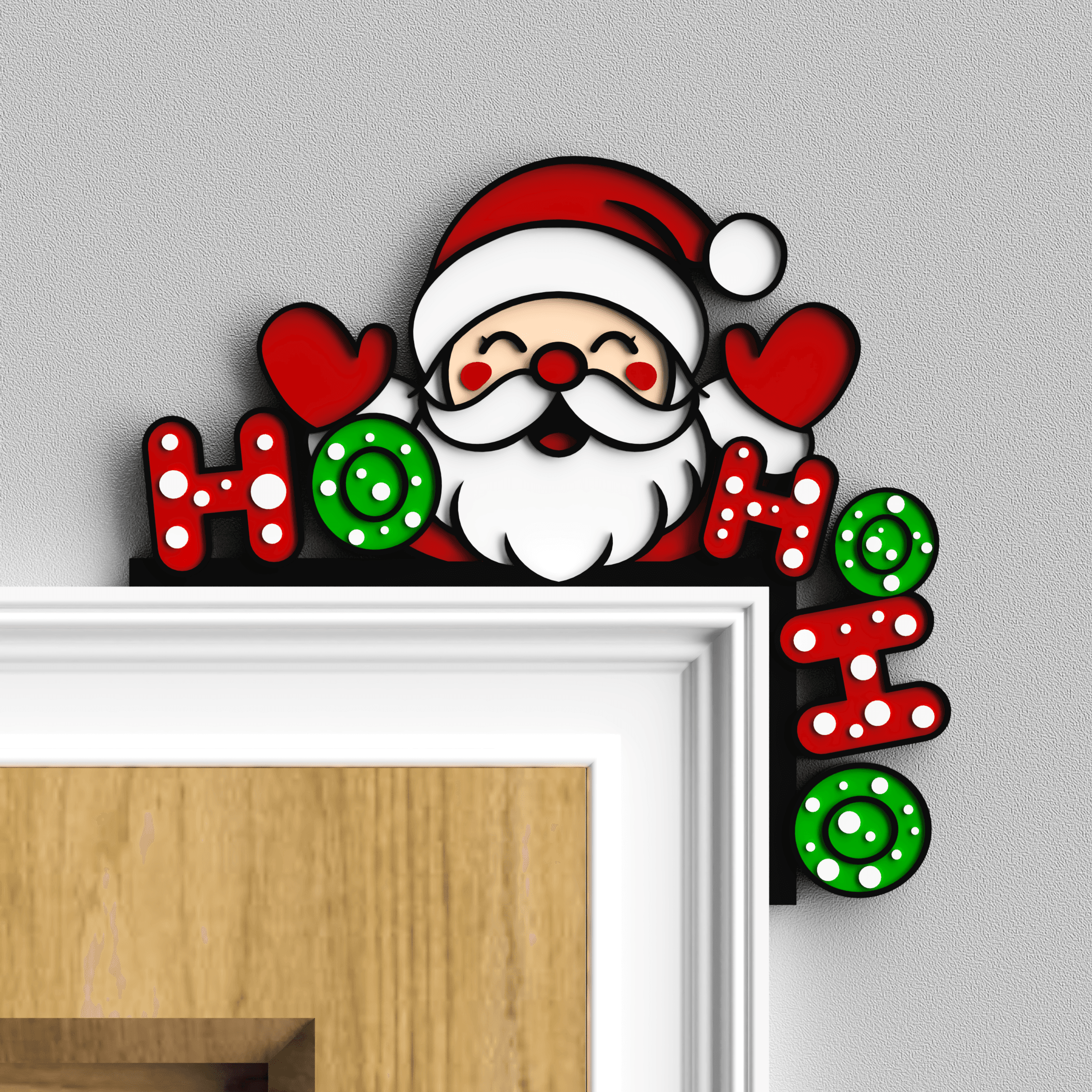 Santa Claus Christmas Door Topper 3d model