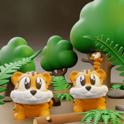 Tora the Tiger – Flexi Fidget Tiger – 3DPAW 3d model