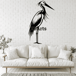 Stork 2D Wall Art/Window Art - Digital STL & SVG File 3d model