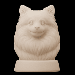 Mini American Eskimo Dog Bust, STL File, 3MF File, 3D Printable Dog Statue, Pet Memorial Download 3d model