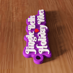 Jingle Bells Holiday Vibes Christmas Keychain 3d model