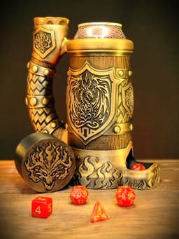 12oz Dragon Hoarder Can Cozy Dice Tower 3d model