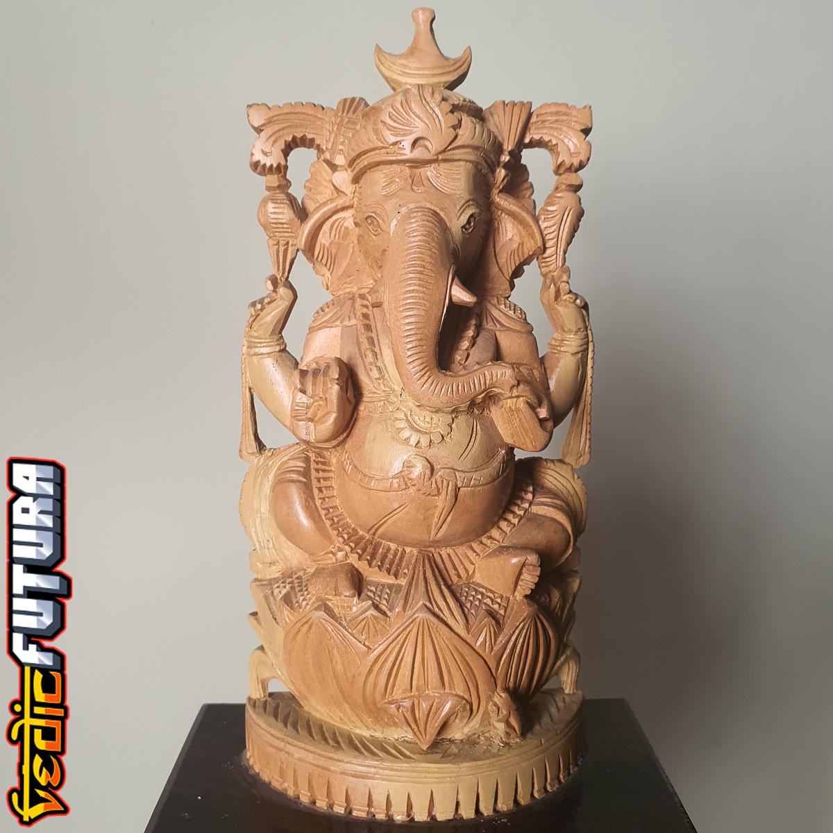 Ganesh on Lotus with Crescent moon Crown 3d model