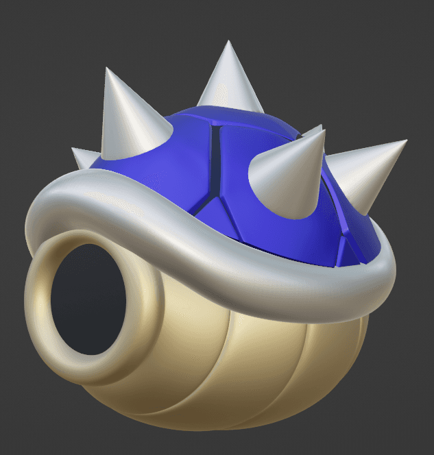 Blue Spiked Shell 3d model