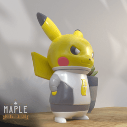 Pikachu Villain Costume - Team Galactic - Pokemon 3d model