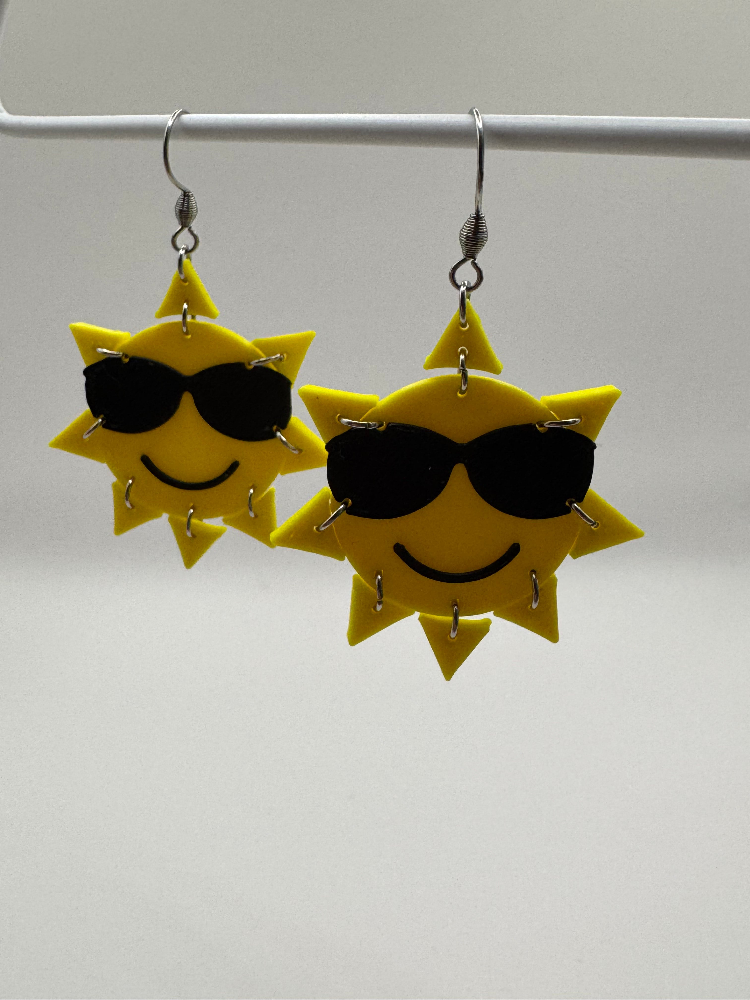 Sun Earrings 3d model