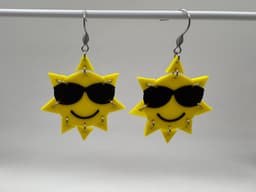 Sun Earrings 3d model