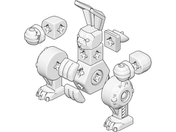 PrintABlok Rabbit Articulated Robot Construction Toy 3d model