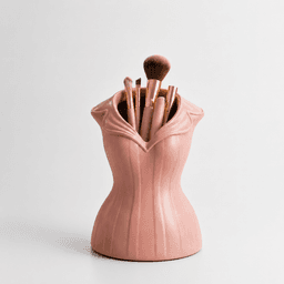 Free Corset Makeup Brush Holder STL – Coquette Vanity Organizer & Cosmetic Brush Cup 3D Print 3d model