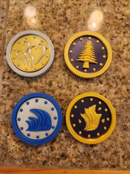 Earth and Air Elemental fidget coins 3d model