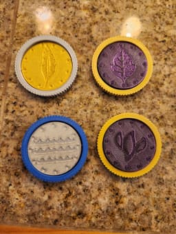 Earth and Air Elemental fidget coins 3d model