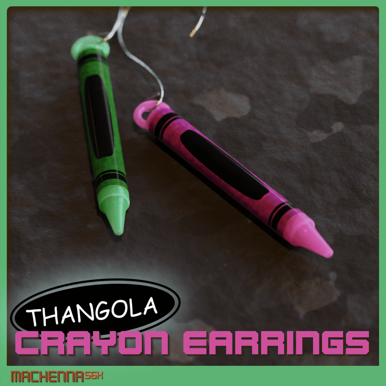 Thangola Crayon Earrings 3d model