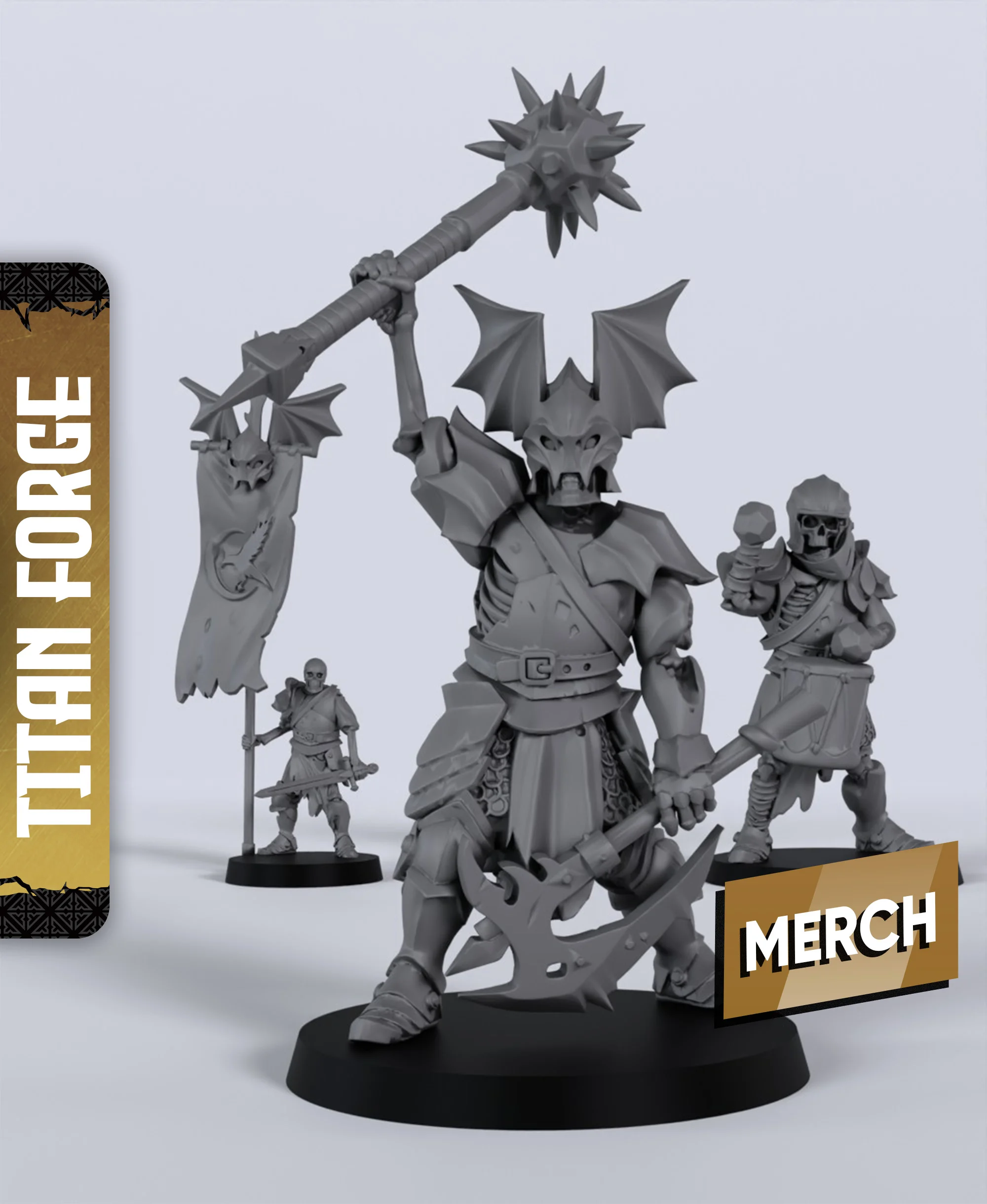 Skeleton Command Group - With Free Dragon - 5e DnD Inspired for RPG and Wargamers 3d model