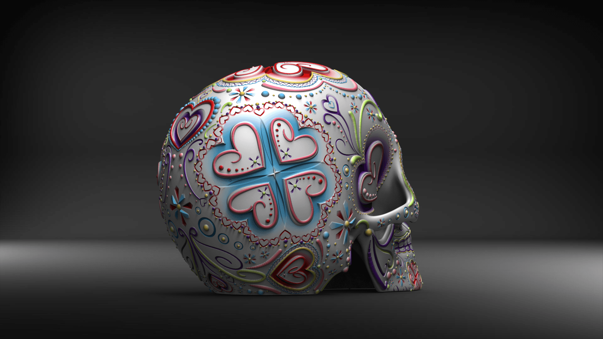 Valentine Sugar Skull 3d model