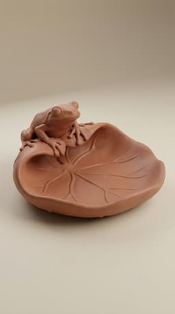 Tree Frog Lily Pad Catchall Tray - Sculptural Nature-Inspired Key & Jewelry Organizer 3d model