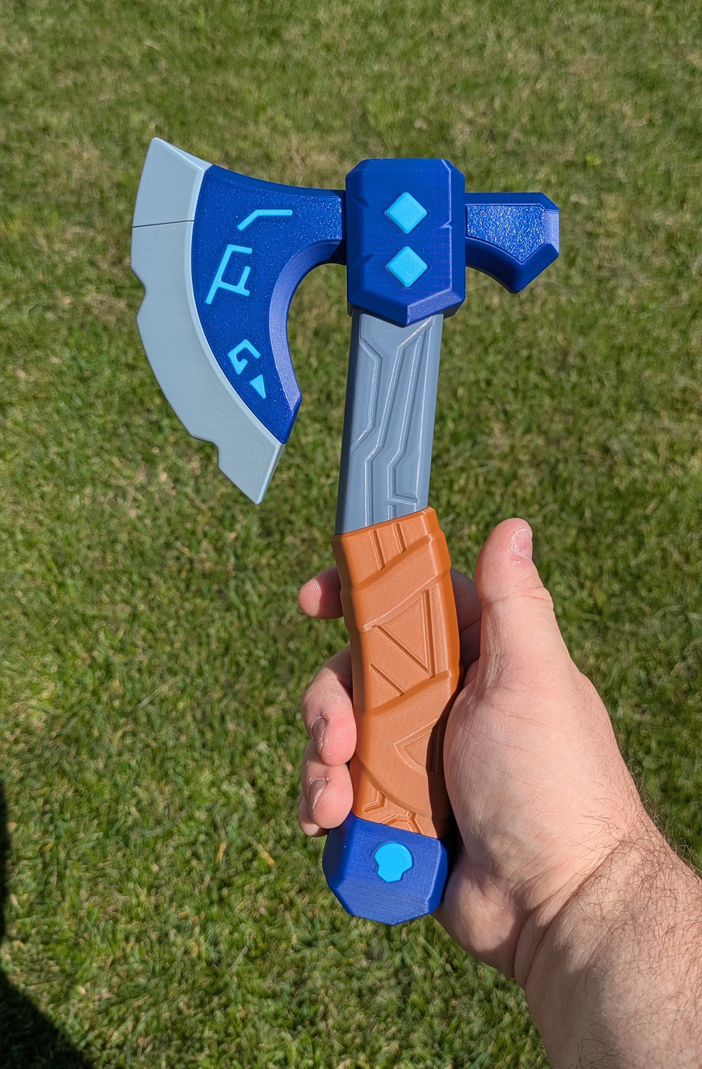eSun PLA+ Silver and Light Blue, Likesilk PLA-F Dark Blue, Elegoo PLA+ Brown