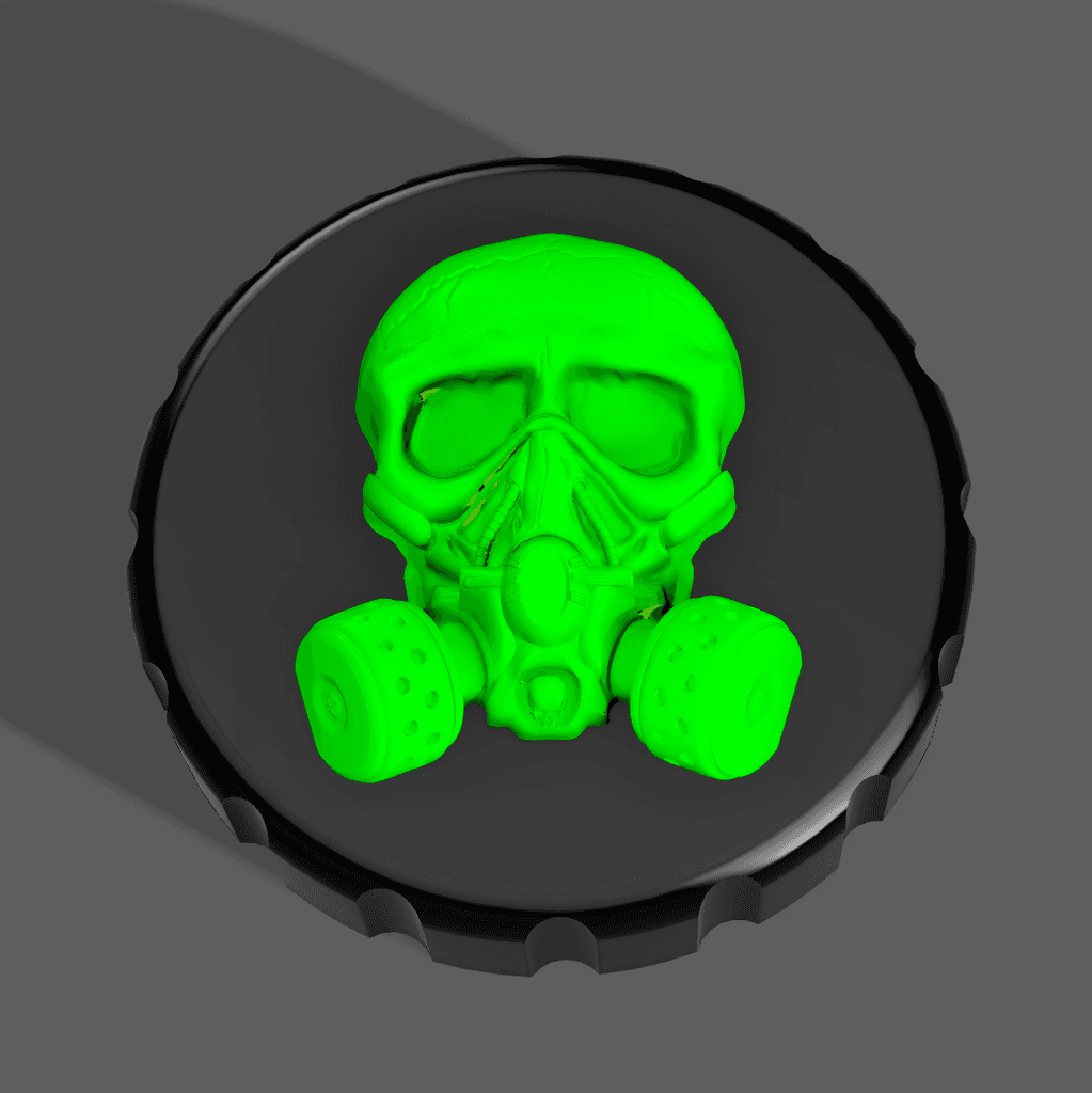 Skull Gas Mask - Stash Jar Lid 3d model