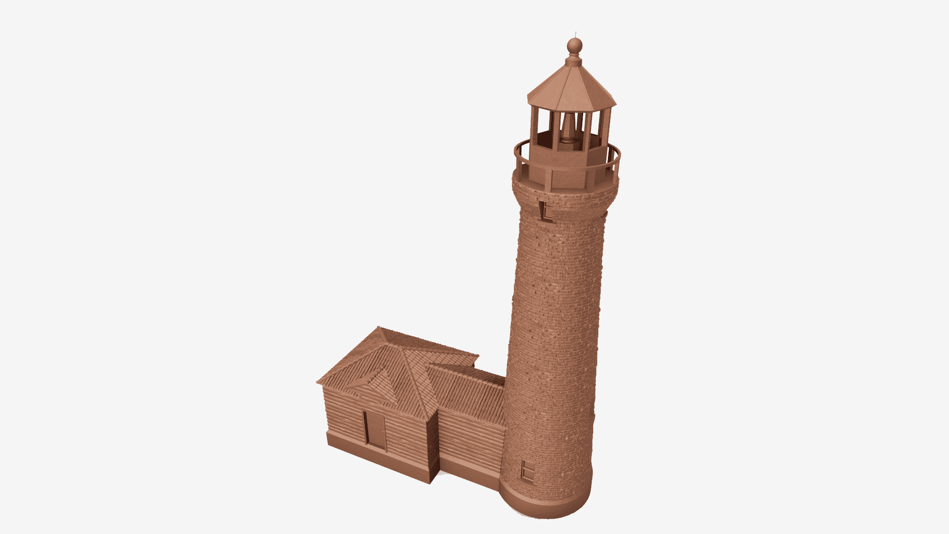 LIGHTHOUSE TEXTURED - CRISP POINT 3d model