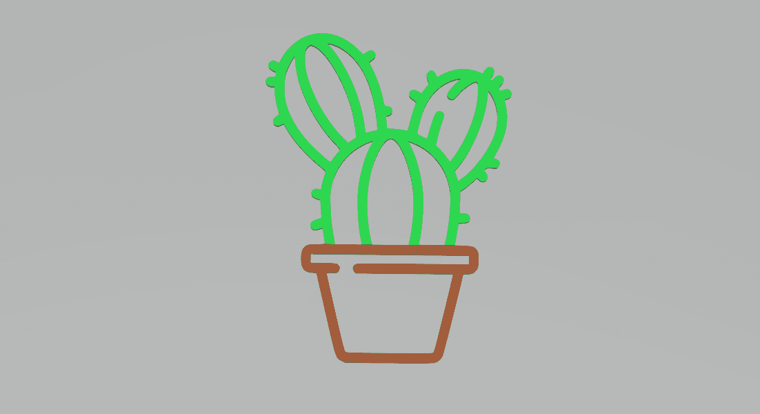 Cactus 2D Art Frame.stl 3d model