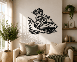 Jet Ski Girl 2D Wall Art Water Sport Decor.3mf 3d model
