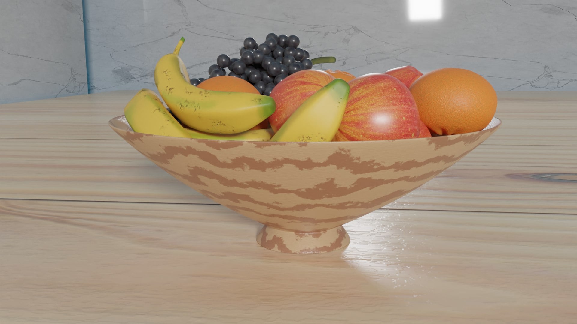 Fresh Fruits in a bowl 3d model