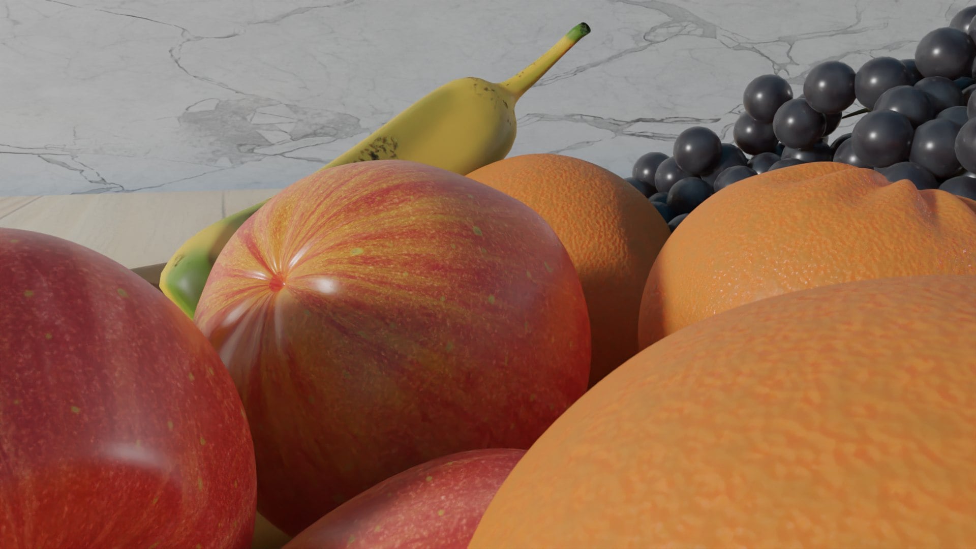 Fresh Fruits in a bowl 3d model