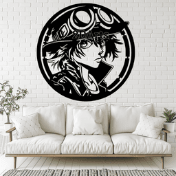 Anime Steampunk Character 2D Wall Art/Window Art - Digital STL & SVG Files for 3D Printing and Laser 3d model