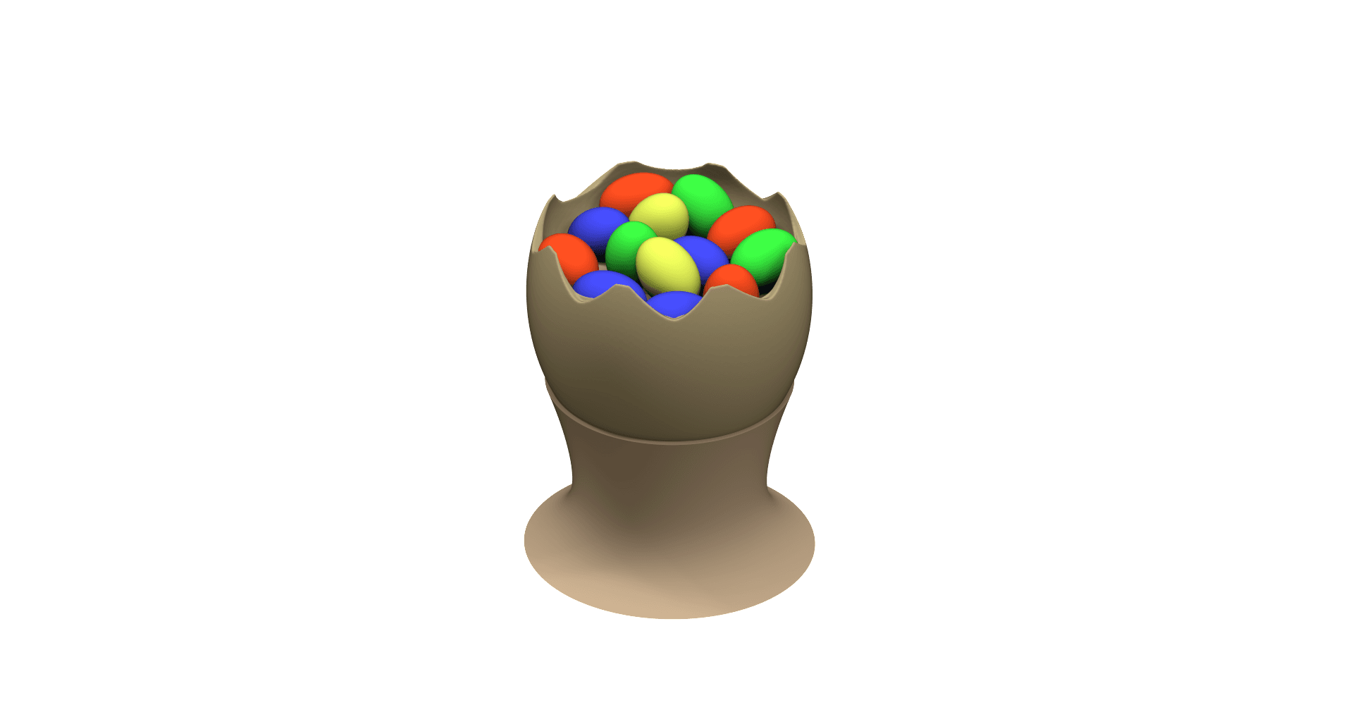 Broken egg full of eggs Easter decoration 3d model