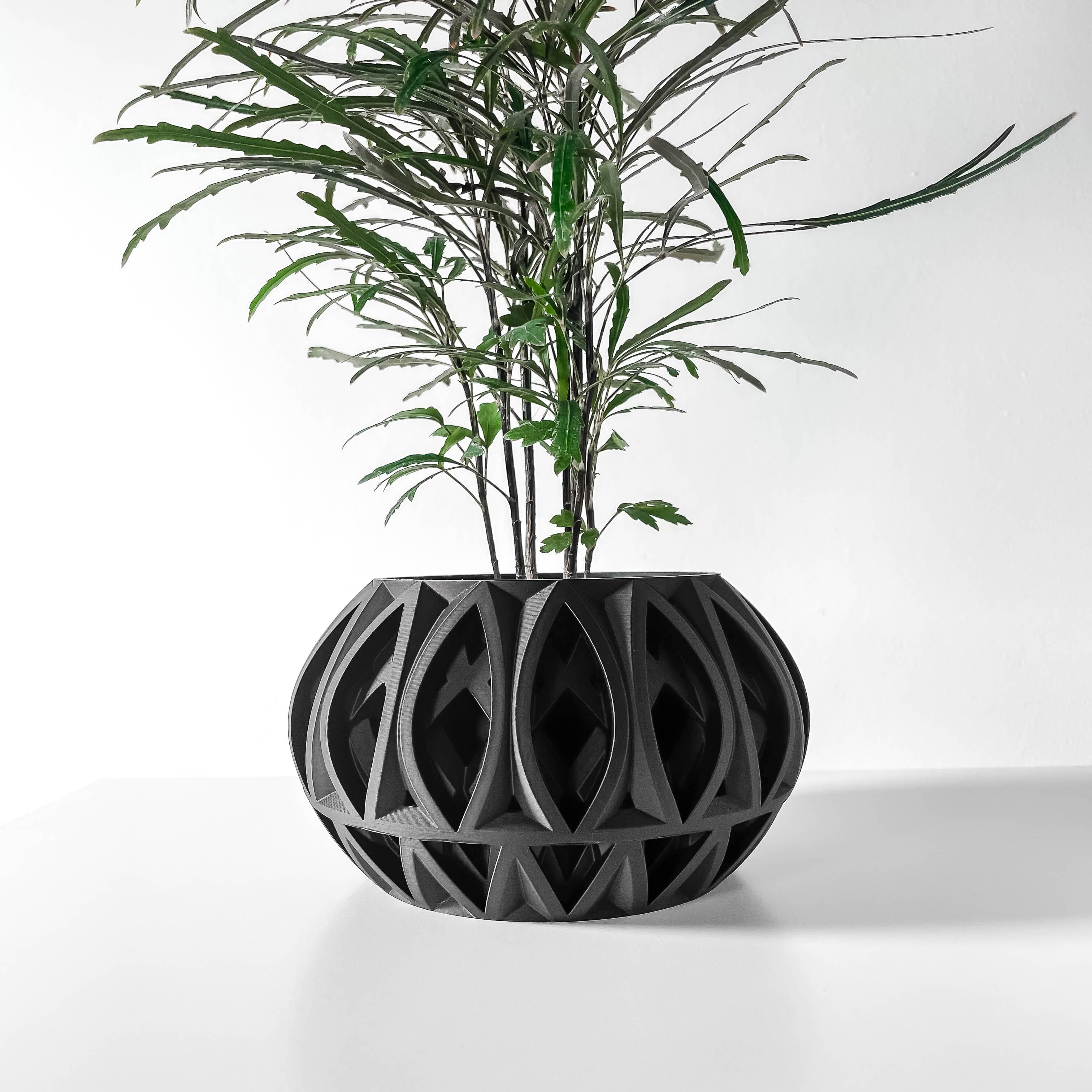 The Ando Planter Pot with Drainage Tray & Stand: Modern and Unique Home Decor 3d model