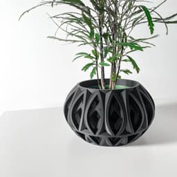 The Ando Planter Pot with Drainage Tray & Stand: Modern and Unique Home Decor 3d model