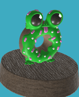 DoughCroak - Donut Frog with Articulated Frog Legs 3d model