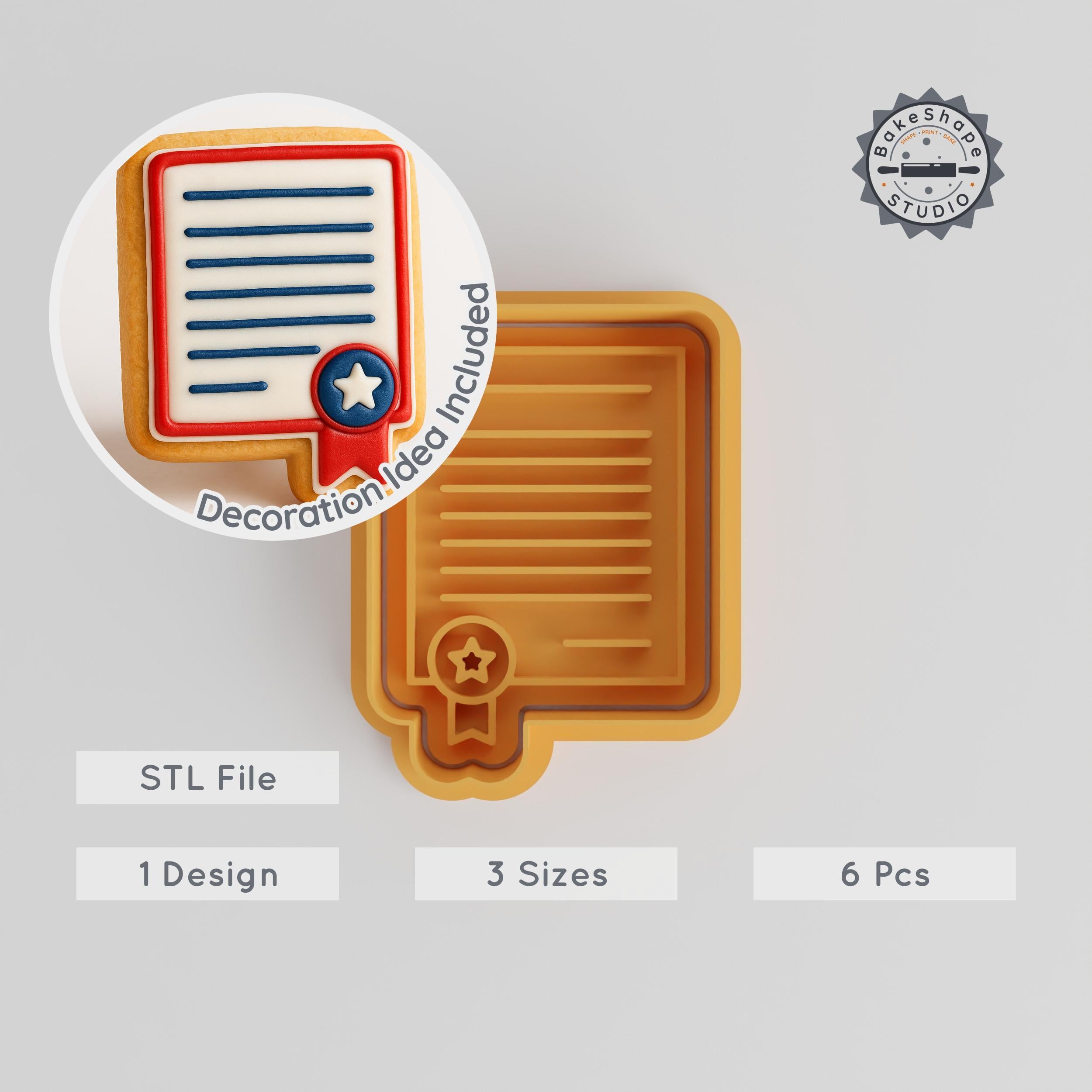 Independence Celebration Cutter & Stamp Set, Cookie & Fondant Stencil, 3 Sizes S/M/L, Patriotic Spirit, Liberty Emblem PRODUCT_2828 3d model