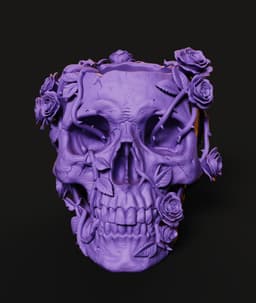 Rose Skull Planter STL | Gothic Decor 3D Print | Functional 3d model