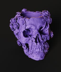 Rose Skull Planter STL | Gothic Decor 3D Print | Functional 3d model