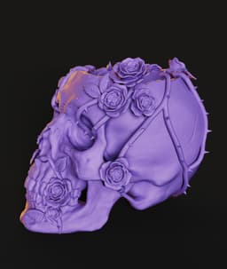 Rose Skull Planter STL | Gothic Decor 3D Print | Functional 3d model