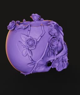 Rose Skull Planter STL | Gothic Decor 3D Print | Functional 3d model
