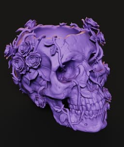Rose Skull Planter STL | Gothic Decor 3D Print | Functional 3d model