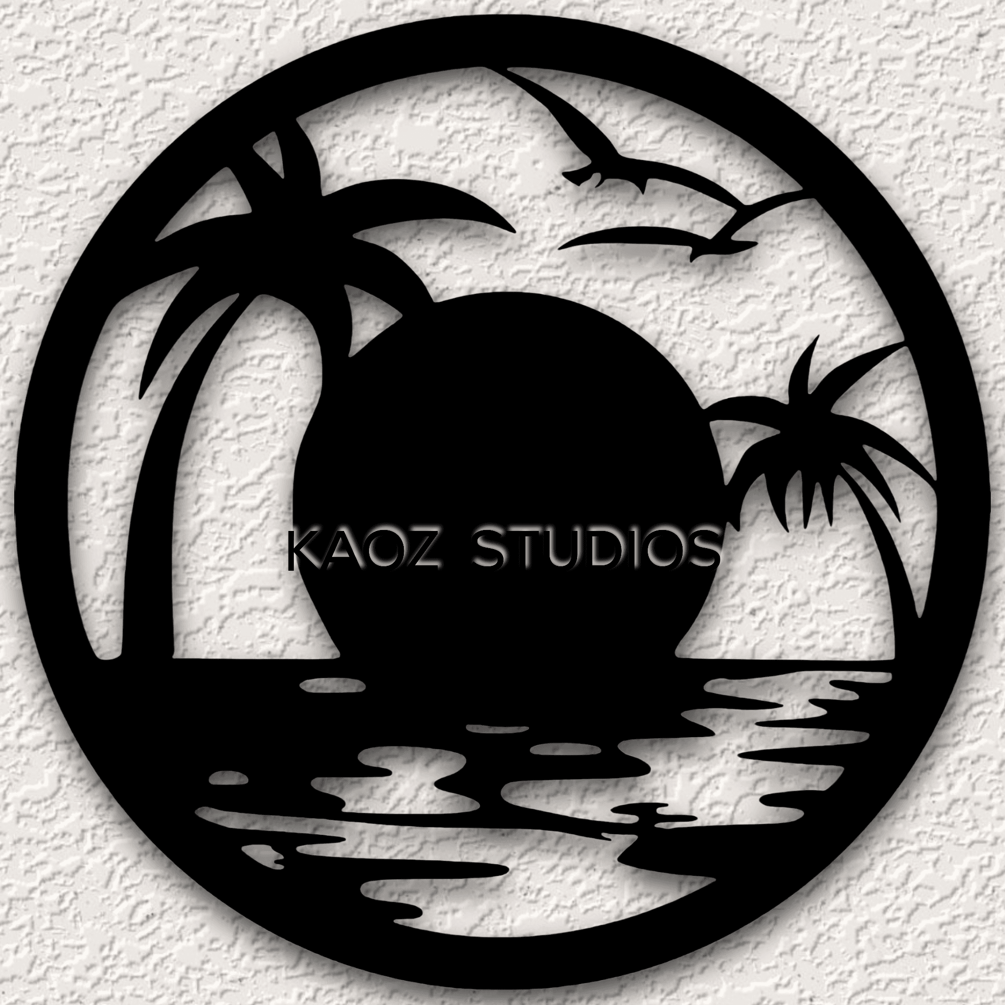 sunset wall art paradise wall decor tropical island decoration ocean 3d model
