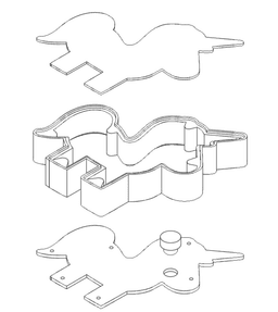 rainbow unicorn pcb case 3d model