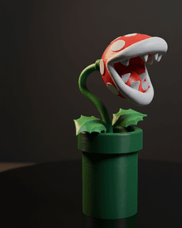 Piranha Plant Inspired by Super Mario - Pre-Supported 3d model