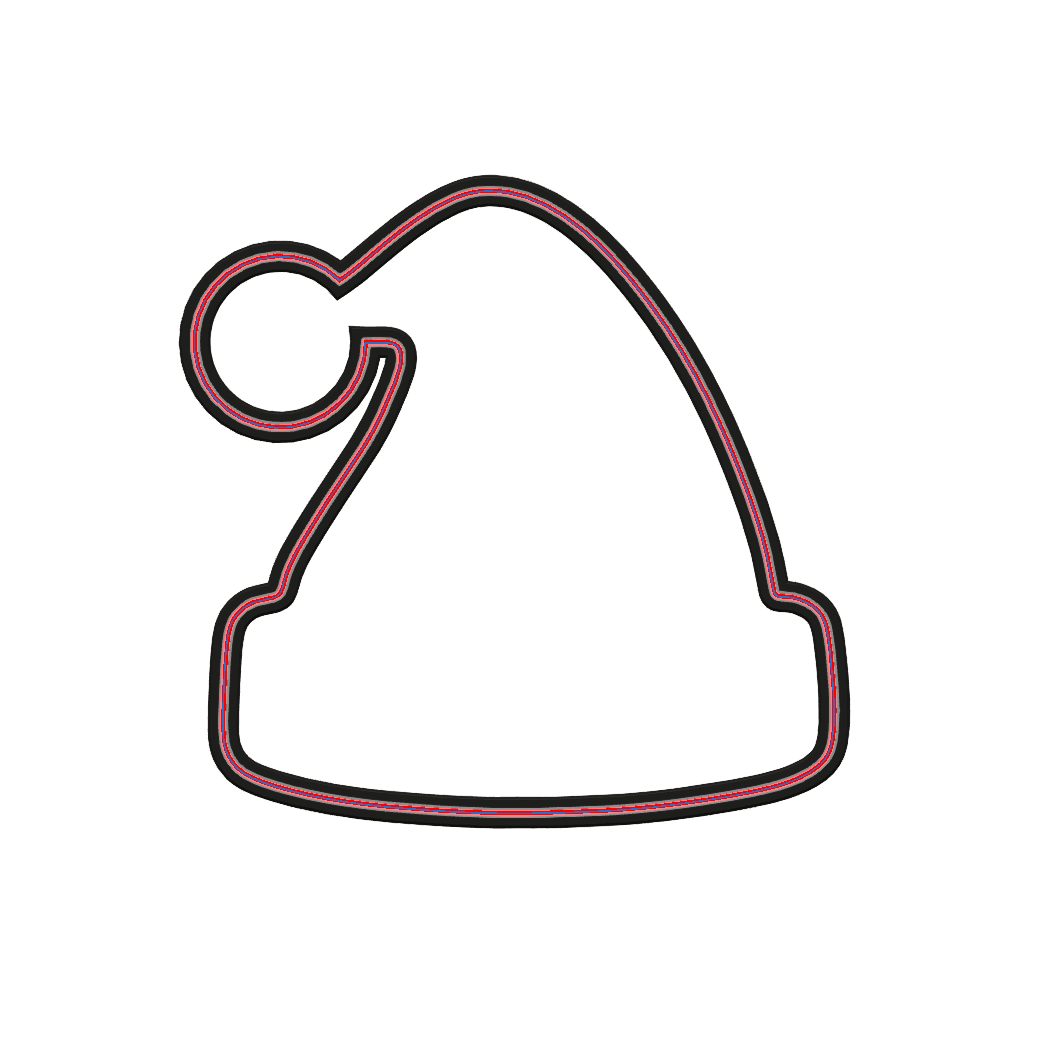 Santa Hat Cookie Cutter STL File - 4 inches 3d model