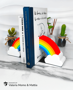 Rainbow Bookends β Print-in-parts & No Glue Needed! 3d model