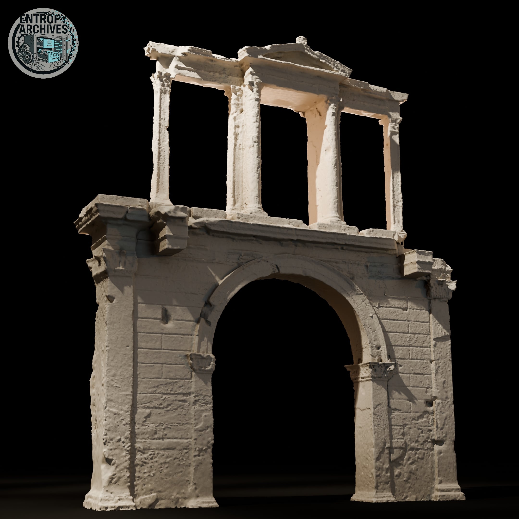 Historic Hadrian's Gate Monument | HO/O Scale 3d model