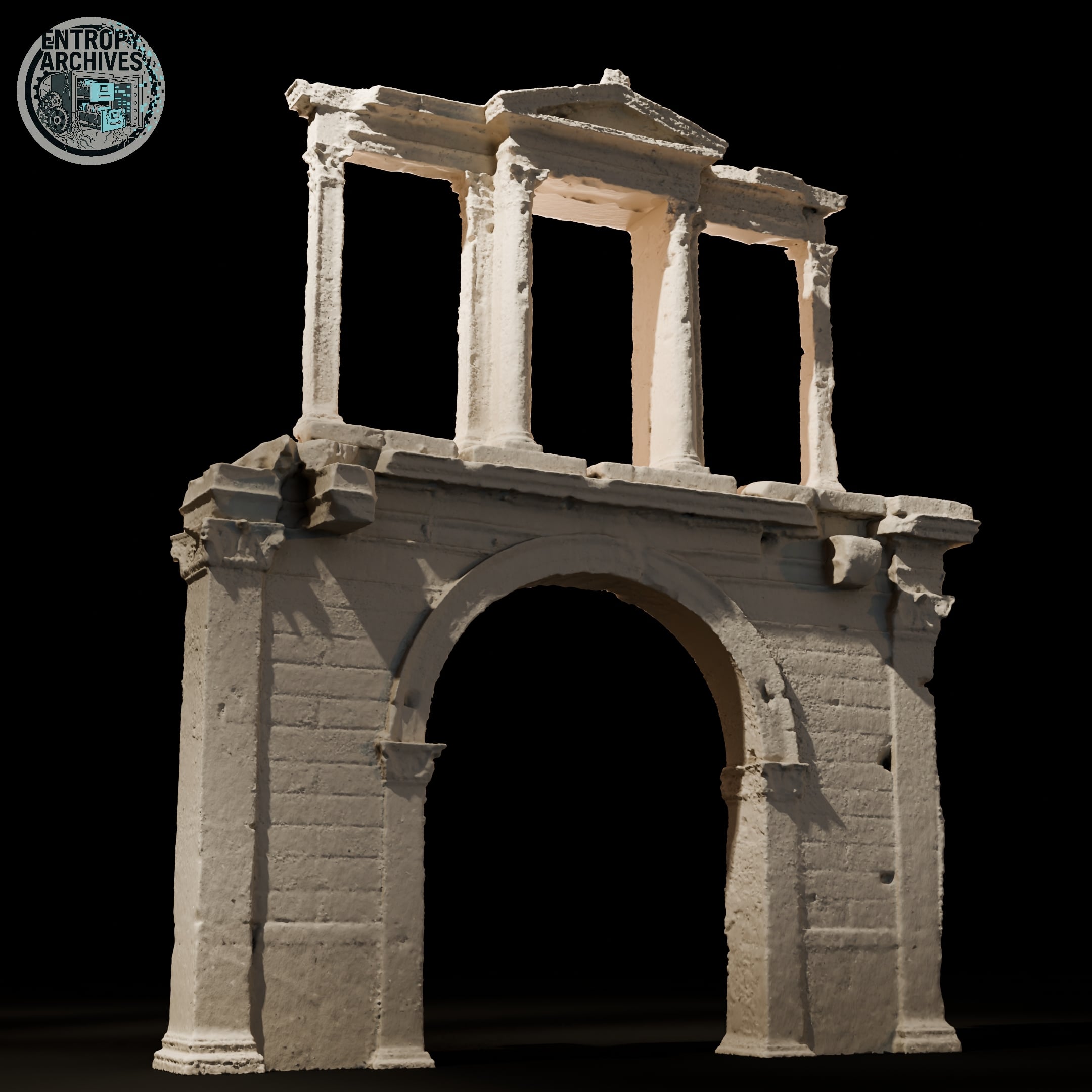 Historic Hadrian's Gate Monument | HO/O Scale 3d model