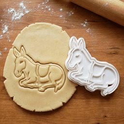 Lying Donkey Cookie Cutter And Stamp 3d model