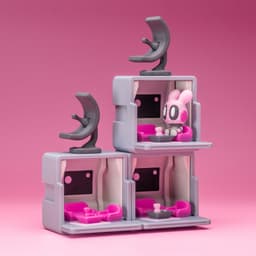 Space Blob Moxi - Mini Playset Art Toy with Modular Box 3d model